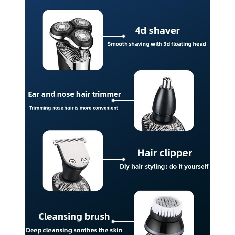 Electric Shaver with Intelligent High-power LCD Display, Rechargeable, Full-body Water-washable Beard Trimmer