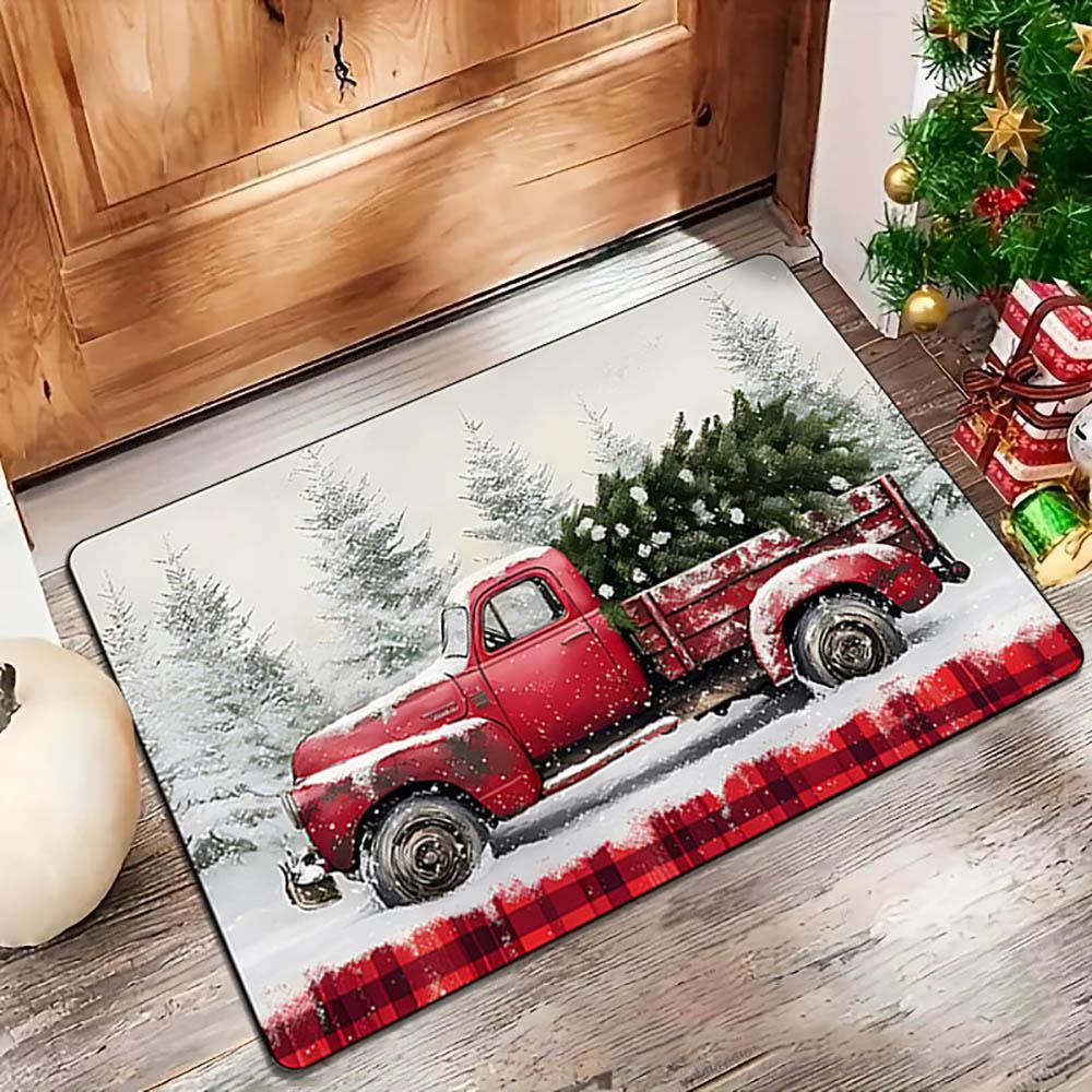 Christmas Carpet Decoration Cartoon Dwarf Door Mat Snowman Gingerbread Entrance Welcome Mat Indoor Outdoor Absorbent Xmas Mat