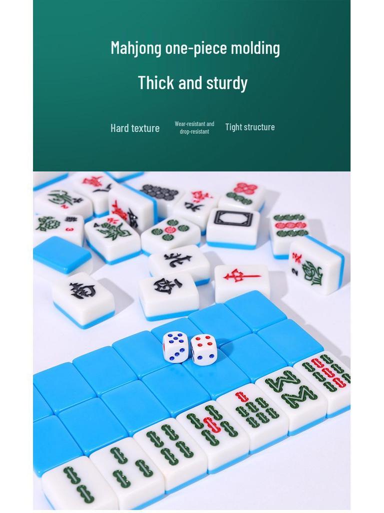 Compact Travel Mahjong Set - 24mm & 30mm Tiles, Solid Carved Sparrow Design, Ideal for Dorms and Table Games