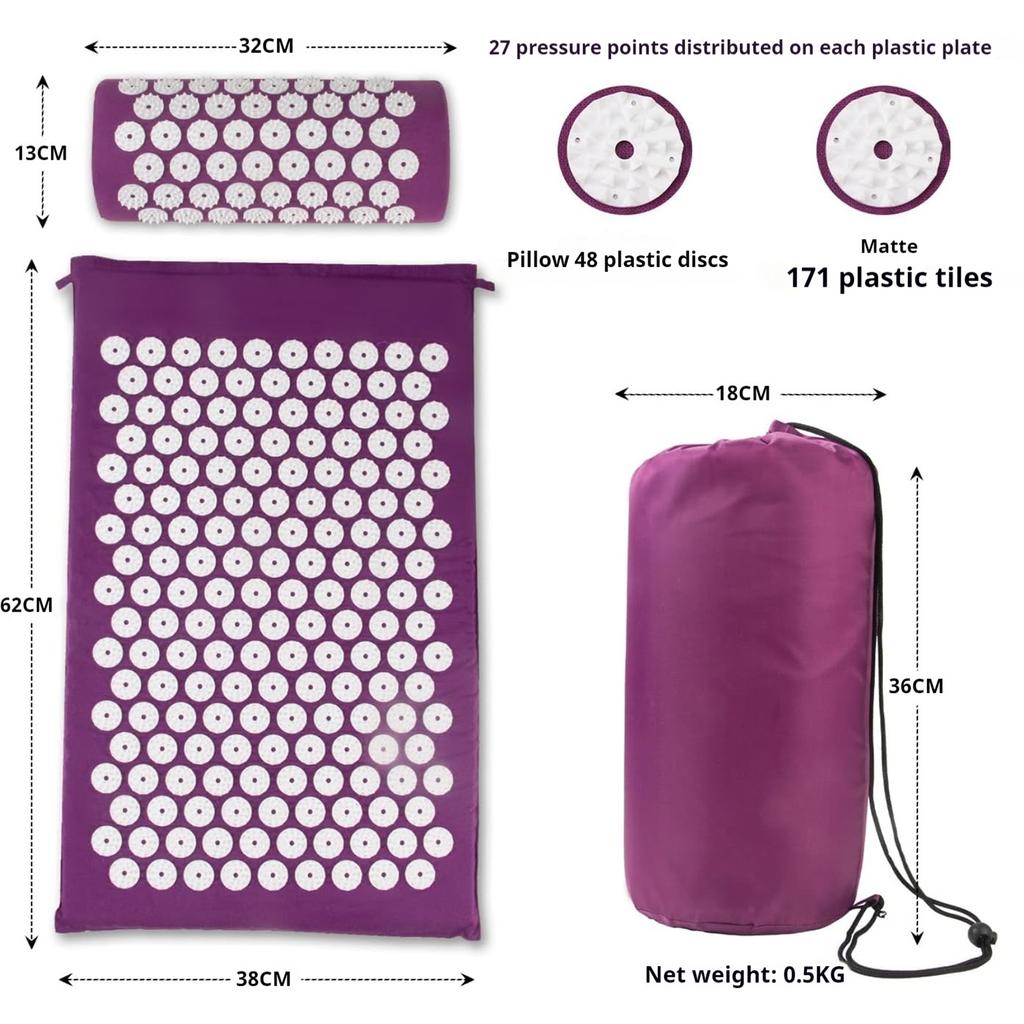 Acupuncture Massage Mat Acupuncture Yoga Mat Stimulates Acupoints To Improve Blood Circulation Massage Sports Mat Purple