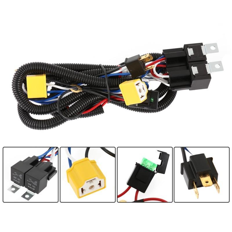 H4 LED Headlight Wiring Harness Negative Switched Conversion Fused Relay Harness Kit for Subaru Toyota