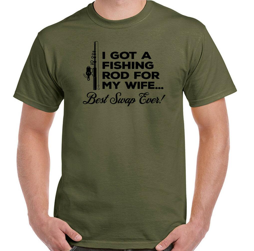 Fishing T-Shirt Mens Funny Angling Fisherman Tackle Top Angler Rod For My Wife S