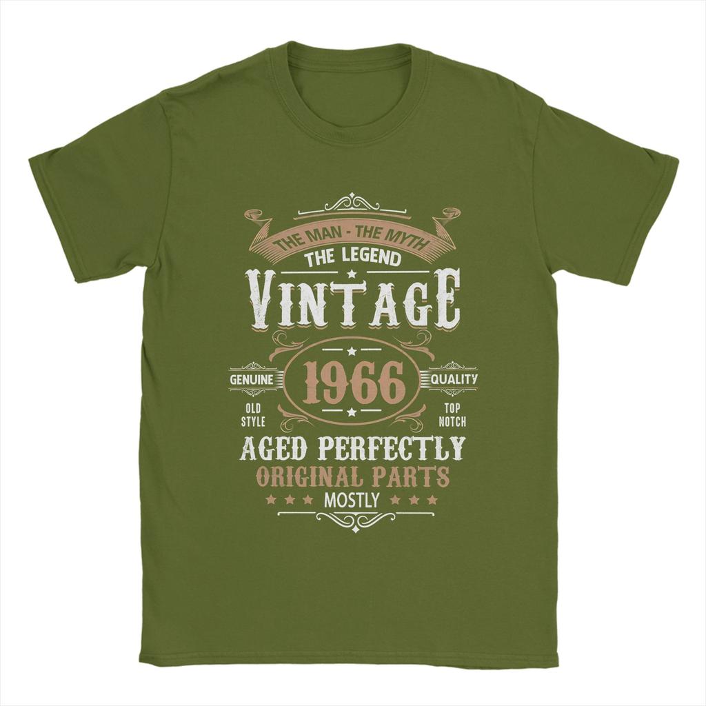 60th Birthday Vintage 1966 Unisex Myth Legend Retro Birthday Gift T Shirts Unisex Pure Cotton Amazing TShirt Crew Neck Tee Shirt