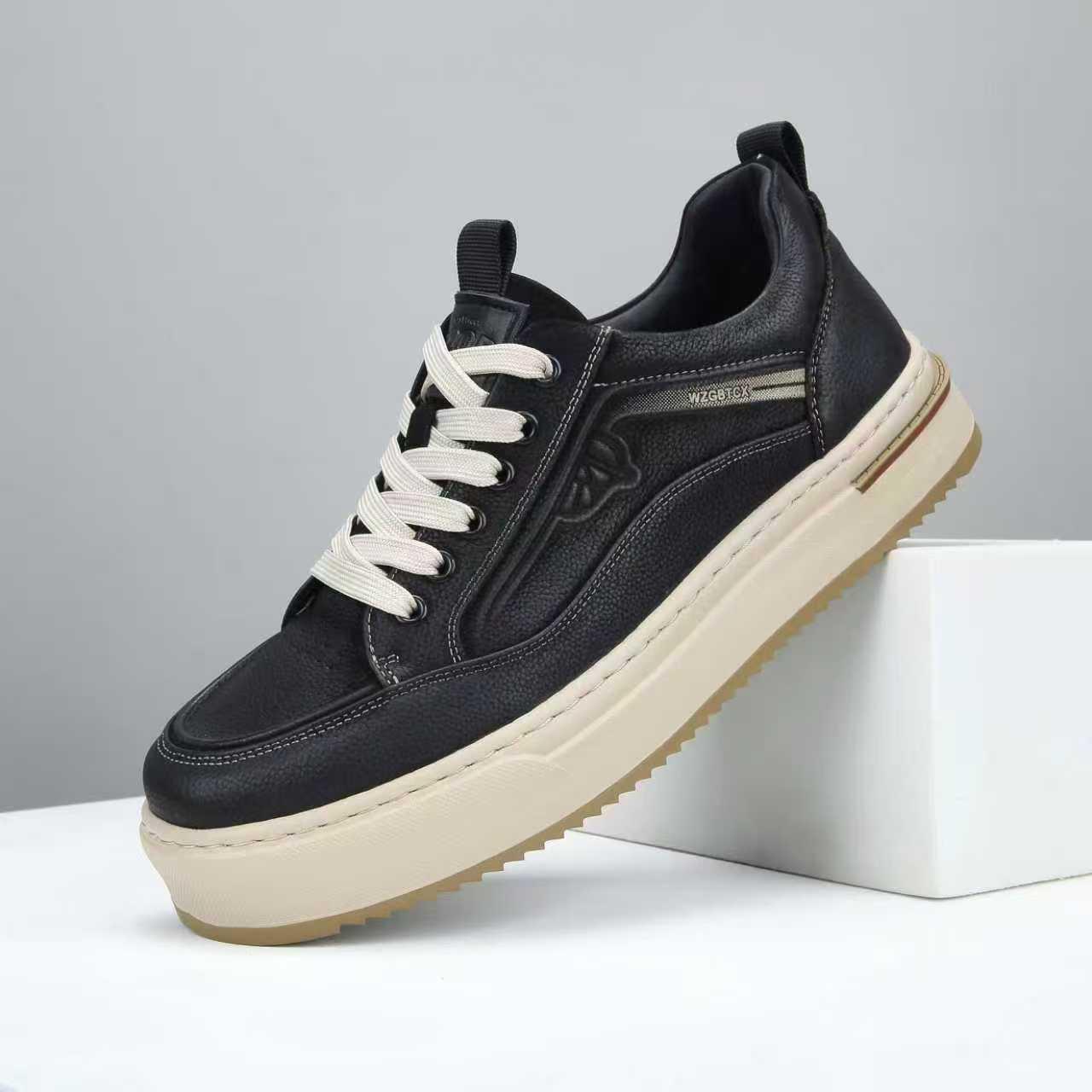 

Мужские ретро кеды из коровьей кожи 2025 года - Классическая, универсальная и роскошная повседневная обувь 43 чёрный