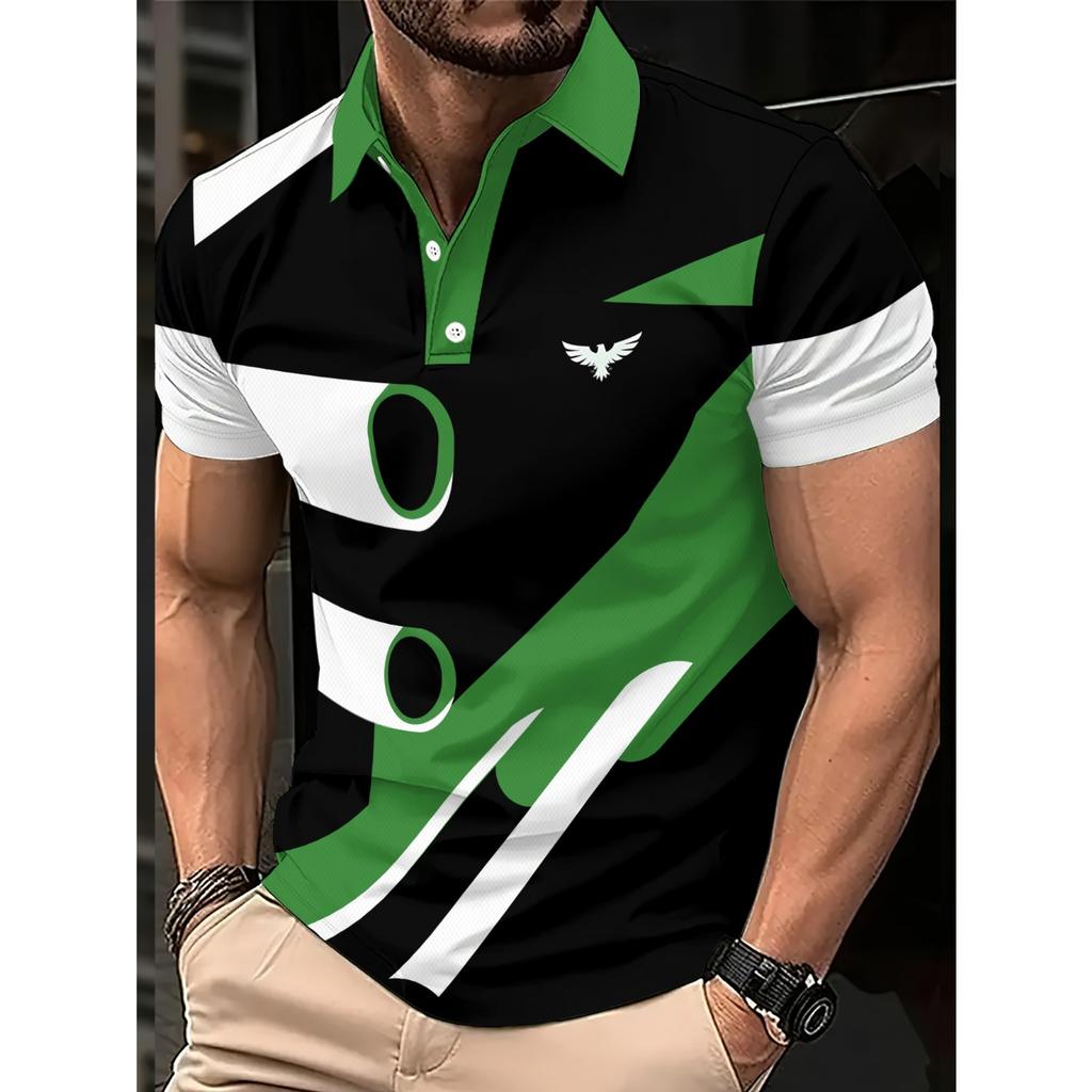 2026 Summer Men's Polo Shirt - 3D Printed Design Breathable Lightweight Stylish and Comfortable Versatile