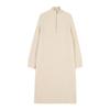Sweater Dress Female Solid Knee Length Mid Length Loose Bottomed Knit Dress with Wool Long Sleeve Pullover Women
