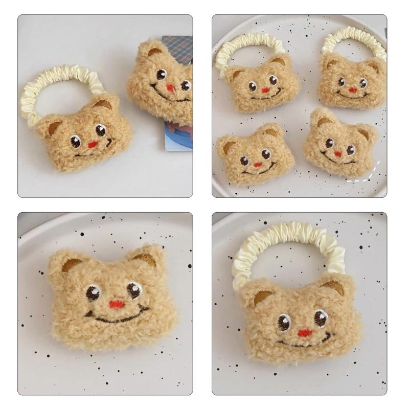 Fun Brooch Smile Photo Booth Props Bear Furry Hair Clip Hair Tie Party Headpiece Fun Hair Tie for Music Festivals
