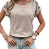 Short Sleeve Summer Loose Women Blouse Fashion Elegant Solid Color Shirts Ladies Buttons 2026 Casual Simple Office Tops Basic Clothing