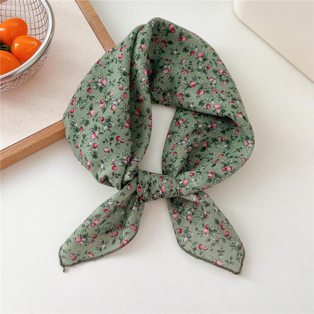 58cm Ladies Cotton Linen Handkerchief Neck Scarves Women Square Wraps Fresh Bandana Head Scarfs Small Neckerchief Bag Scarf