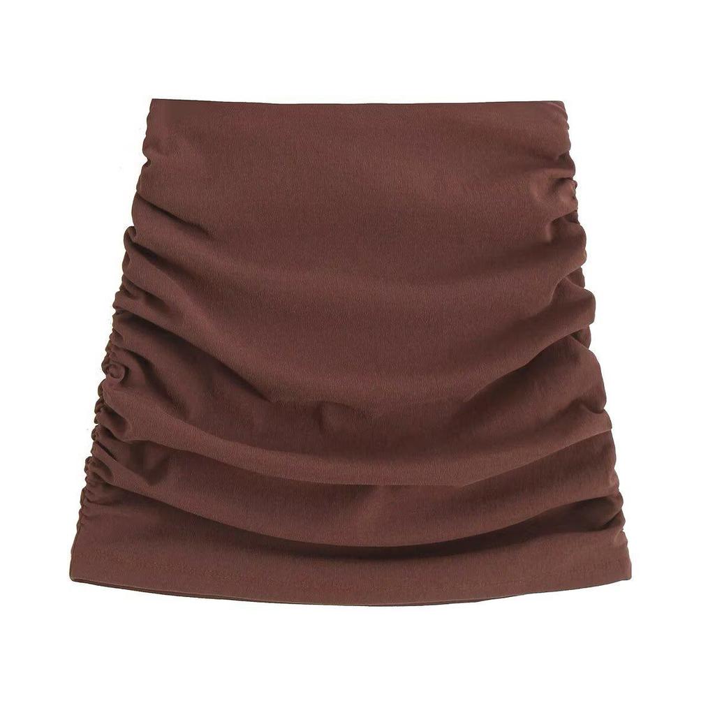 TAOP&ZA Women's Summer Pleated Slimming Balloon Top and Skirt Set