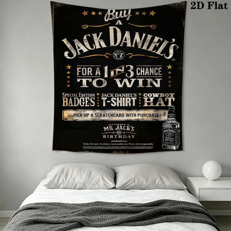 Jack Daniel'S Timeless Tennessee Whiskey Tapestry Fashion Print Wallmounted Christmas Gift Background Wall Hanging Cloth Soft