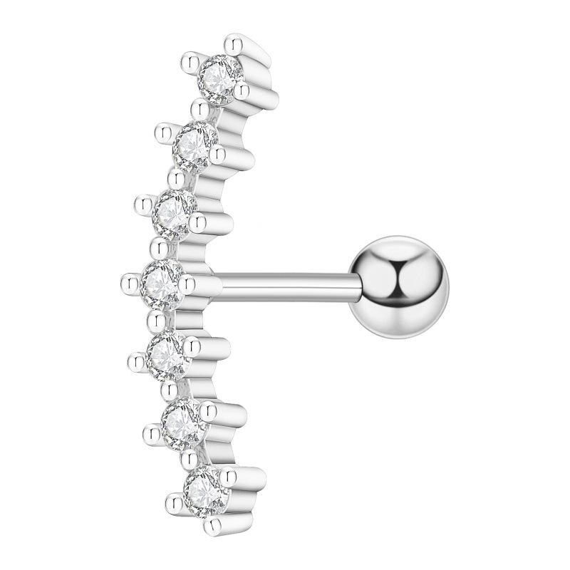 Floral Pave Diamond Mini Screw Stud Earrings 