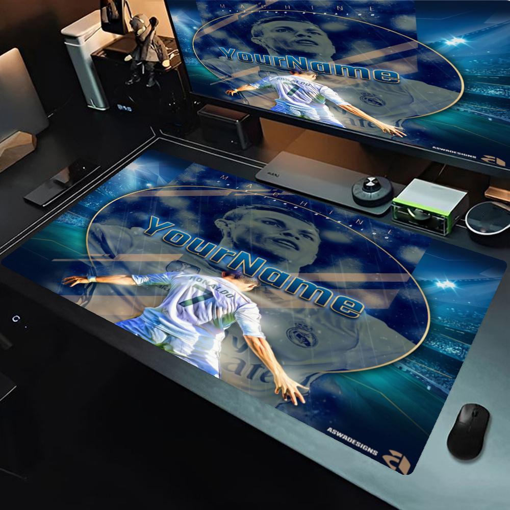 Cristiano Ronaldo Customizable Name Mouse Pad Keyboard Mat Hd Print Desk Pad Nonslip Rubber Base Perfect Gift For Gamers