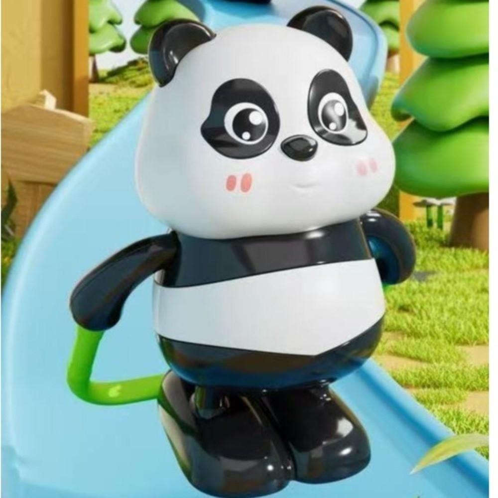 Plastic Funny Panda Toy Skateboarding Action Sports Panda Ornament Novelty Mechanical Toy Children