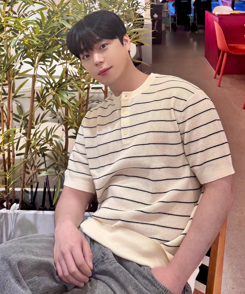 MINDBRIDGE [2Pack][On] Linen-Like Henley Neck Oversized Short Sleeve Knit - 5 Colors