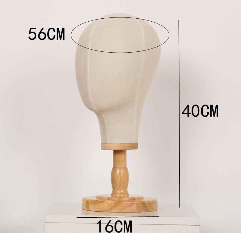 Burlap-Wrapped Model Head for Hats, Wigs & Accessories Display