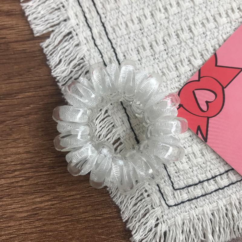 2024 Vynikající Elastická Gumička do Vlasů ve Světlé Barvě ve Stylu Telefonní Šňůry pro Svěží Dívčí Účesy