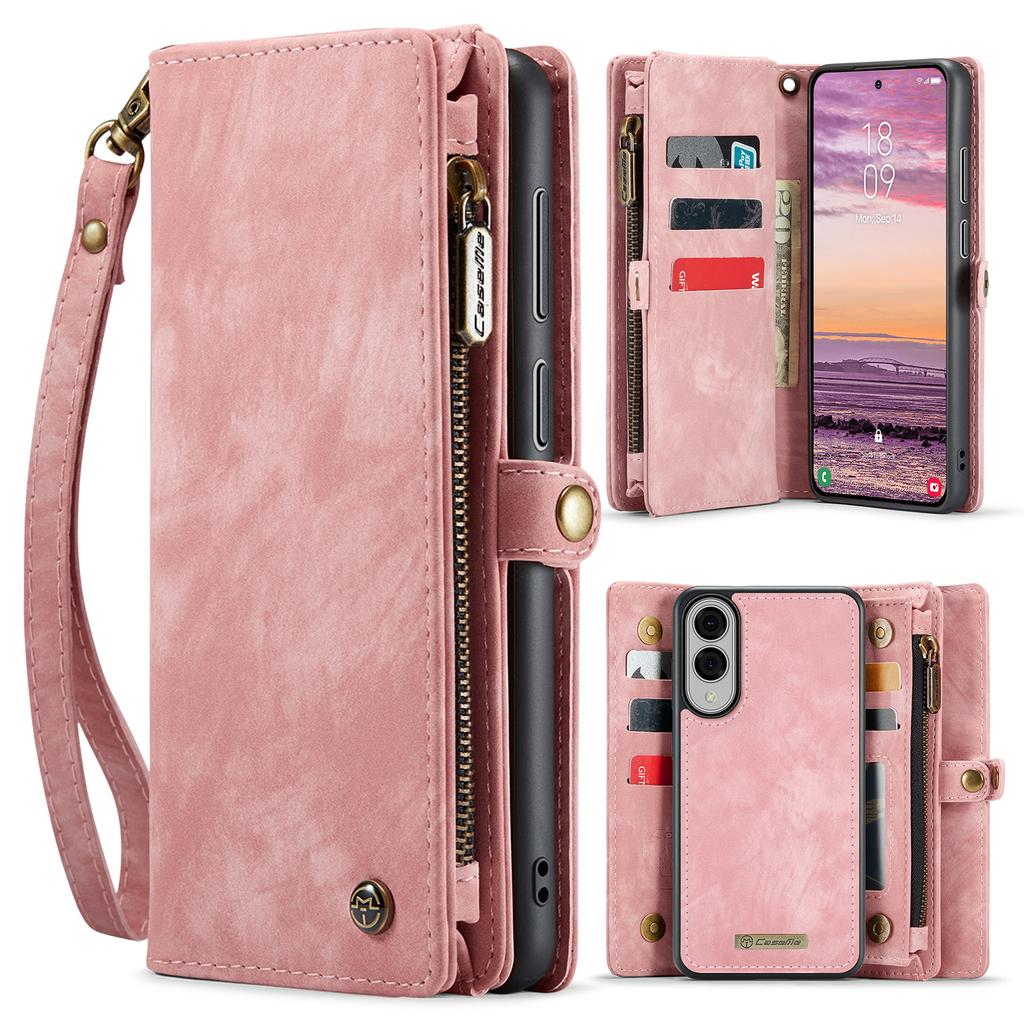 For Samsung Galaxy S25 Edge Phone Cases CASEME Leather Cover with Detachable Wallet and Strap