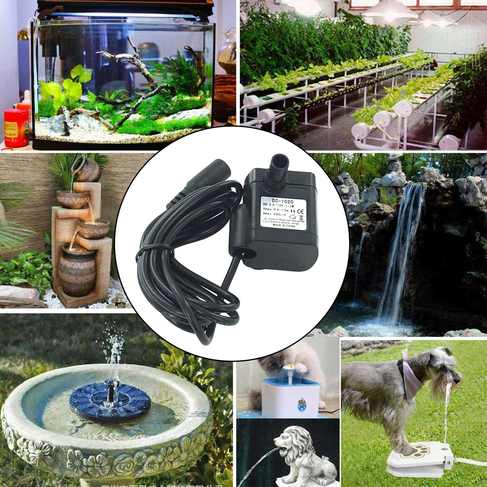

Submersible Water Pump DC 12V 3W Pond, Aquarium, 200L/ 150cm