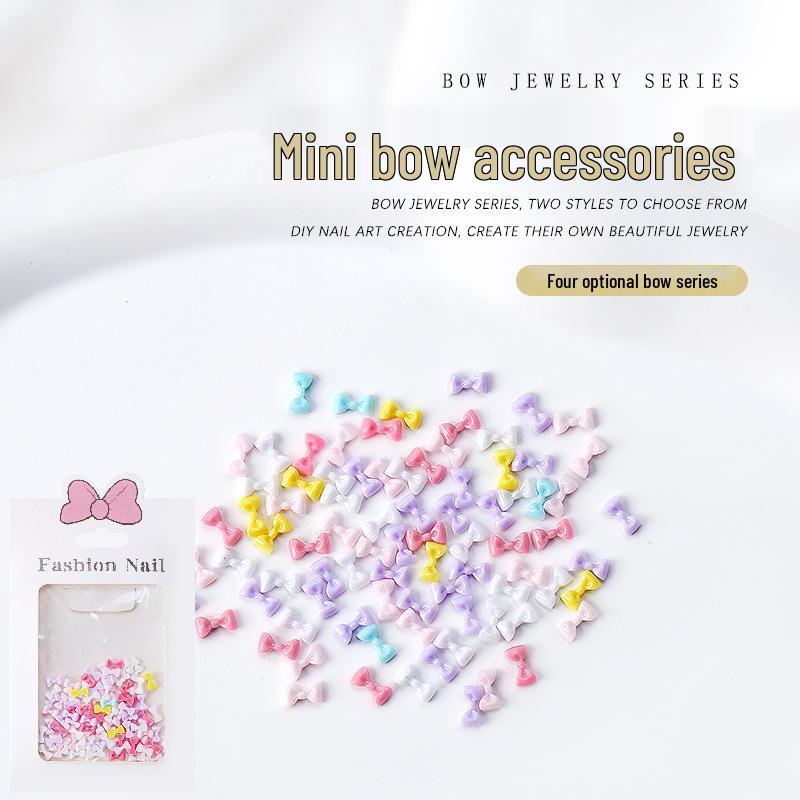 

Set of 100 Colorful Mini Resin Bow Tie Nail Art Decorations