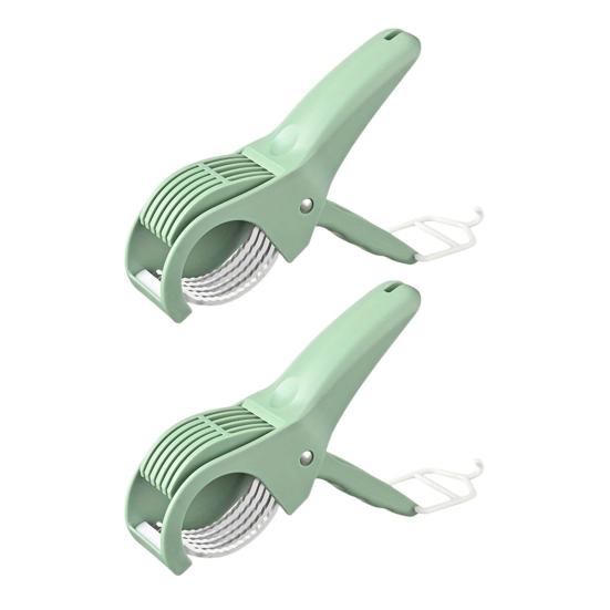 2Pcs Fruit Slicer Ergonomic Handle Multi-Blade Design Kitchen Cutter Fruits Vegetables Slicer
