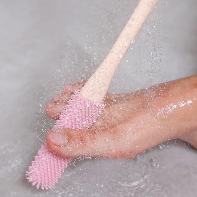 Silicone Toe Brush  Nail Brush Foot Brush For Shower With Long Handle Silicone Bristles Between Toe Cleaning Brush Foot Scrubber