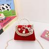 Red Lovely Plush Crossbody Bag With Adorable Characters Ideal For Kids Stylish Daily Wear