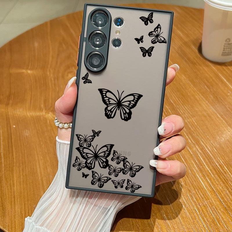 Ultra Slim Frosted Black Case für Samsung S24 S23+ S22 S21FE A51 A71 A13 4G A52 A34 A54 5G Note 20 Soft Edge PC Bumper Cover