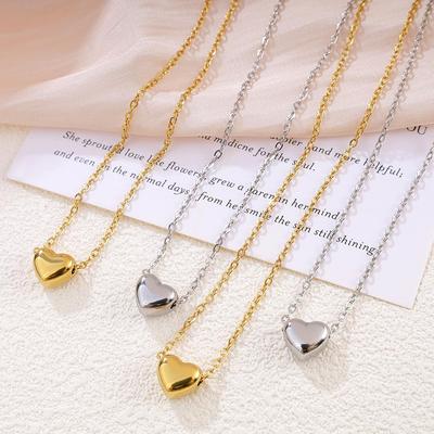 Heart-Shaped Korean Necklace: Elegant, Sweet, Colorfast, Versatile, Washable, Beloved Collarbone Chain
