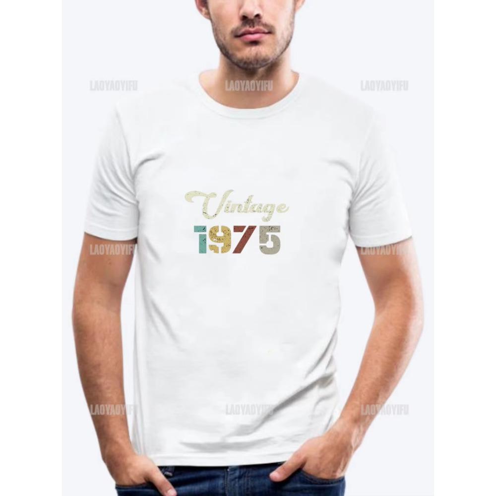 Vintage 1975 Limited Edition Men T Shirts Retro Classic Art Print Tees Short Sleeve O Neck Harajuku Streetwear Birthday Gifts