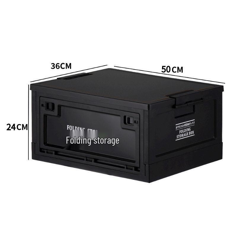 Black Outdoor Camping & Storage Folding Box - Industrial Style for Car Trunk