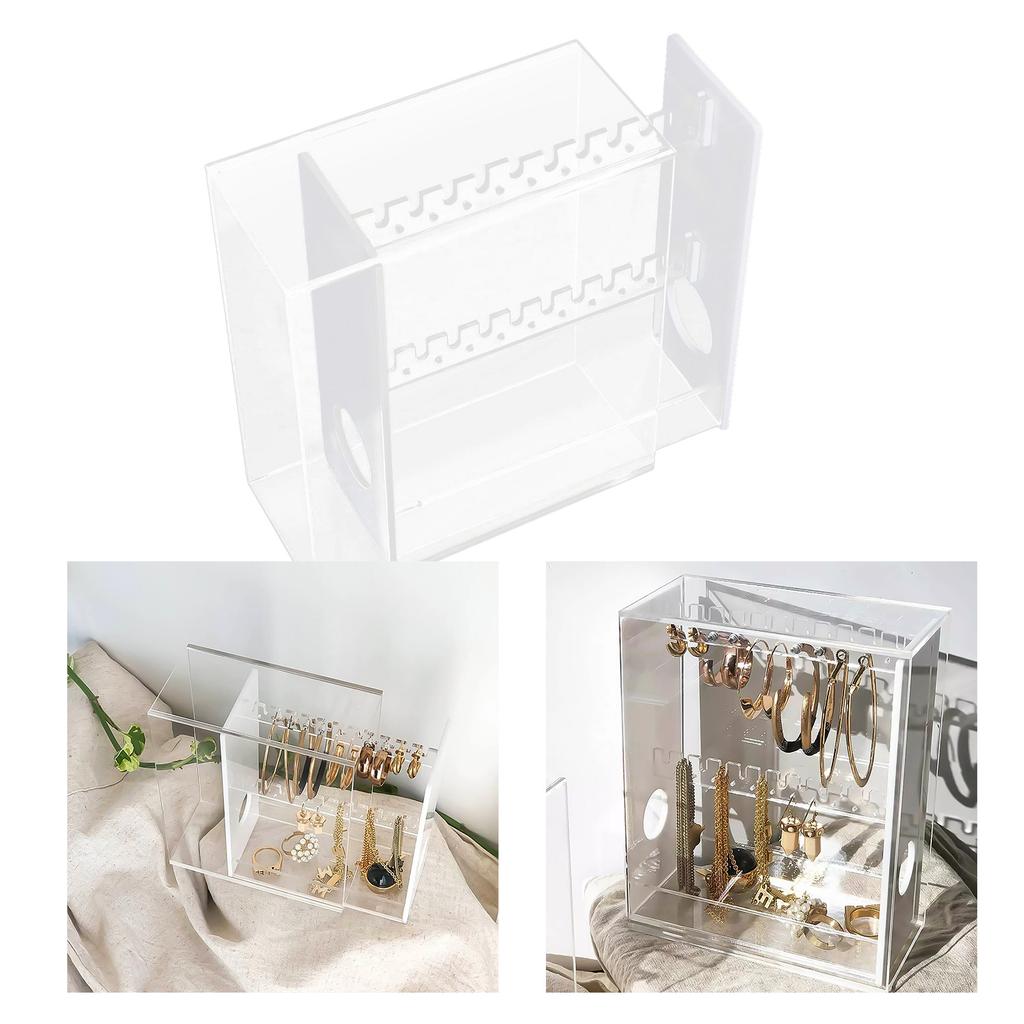 Adjustable Acrylic Earring Holder Handy Pull Out Earring Holder Convenient Ear Studs Accessories Storage Organizer Rack
