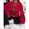 Womens Casual Oversized Round Neck Sweatshirt With 3D Letter Print Lightweight Comfort Fit