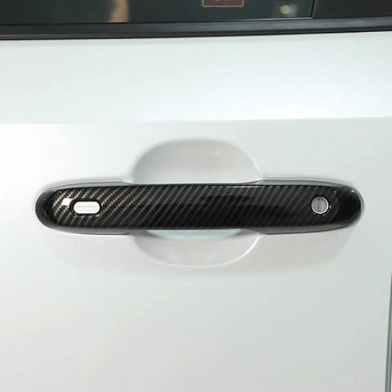 Carbon Fiber Car Door Handles Cover 4pcs For Toyota Land Cruiser 2024 2025