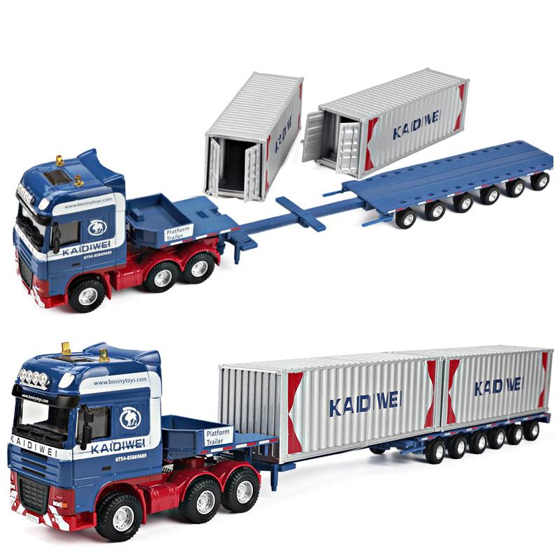 1/50 Diecast Urban Container Transport Auto Modell Legierung Metall Engineering Transport Lkw Fahrzeug Auflieger Auto Modell Kinder Spielzeug