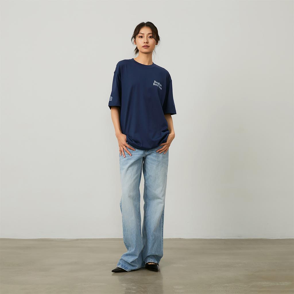 New MLB SS24 T Shirt Unisex Navy Blue 3ATSV0443-43NYS