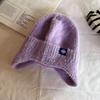 Soft Polyester Knit Ear Cover Hat For Autumn Winter Casual Womens Wear
