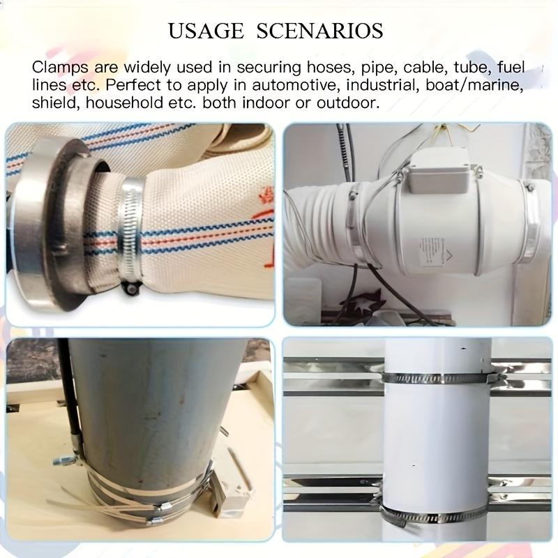Hose Clamp, DIY 200 cm with 5 Fasteners of Perforated Metal Strap of Perforated Metal Strap, 304 Stainless Steel Hose Featuring Worm Gear Clamp