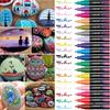 12/24/36/48/60 Farben Acrylfarbe Stifte 1mm Feine Spitze Wasserdicht Schnelltrocknend Marker Stift für Fels Glas Keramik Holz DIY Bastel Kunstbedarf