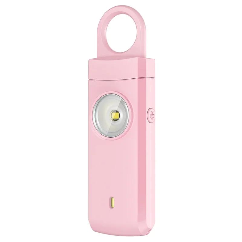 Rechargeable Safety Keychain Personal Safety  Alarm 130dB Buzzer with SOS Strobe Light Female Anti Wolf Device Security Tools
