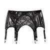 Porte-jarretelles en dentelle florale pour femme, jarretelles en cuir PU avec clips métalliques, accessoires de lingerie