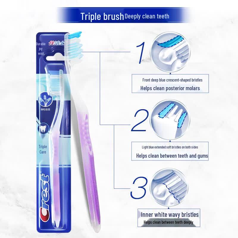 Crest Triple Care Soft Bristle Toothbrush, Single Pack
