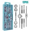 Multifunction Tap and Die Set 12/20Pcs M3-M12 Metric Screw Thread Plugs Hand Screw Taps Straight Taper Tapping and Thread Tools