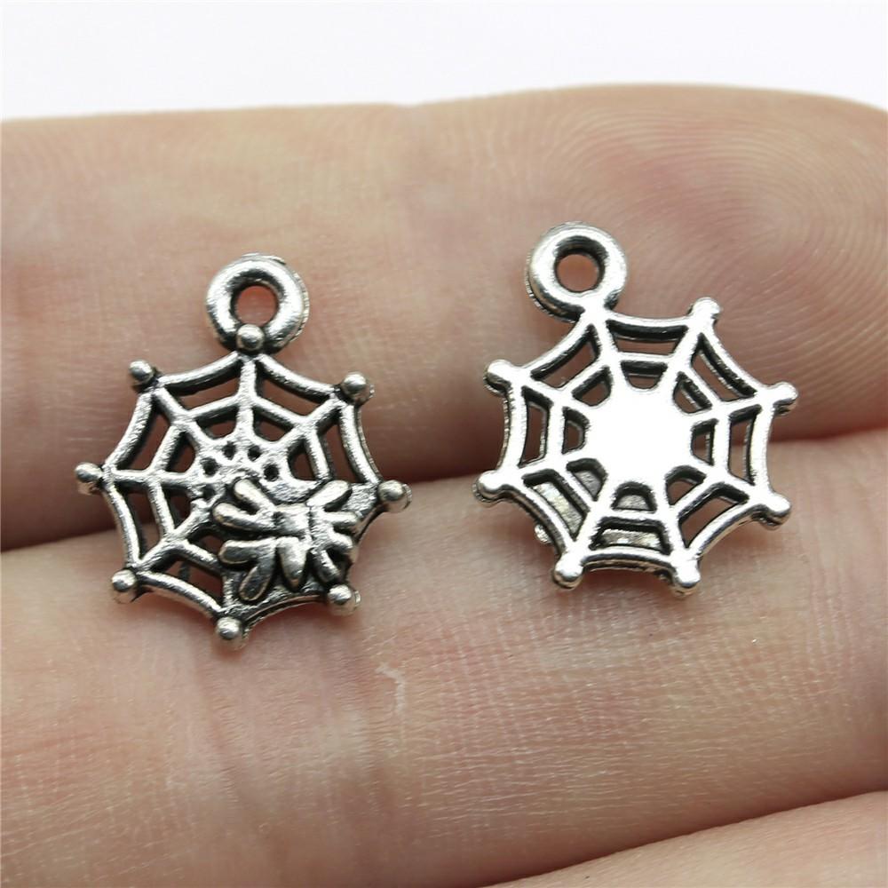 20pcs Halloween Charms For Jewelry Making Ghost Pumpkin Witch Spider Bat Pendants DIY Findings Tibetan Jewelry