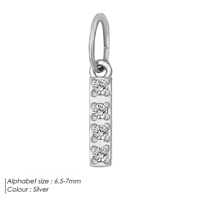 Europäischer & Amerikanischer Vollpavé Diamant Edelstahl Buchstabenanhänger mit DIY Zirkon Halskette & Armband Optionen