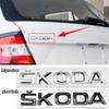 JIYQ3 For Skoda 3D Car Stickers Lettering Rear Trunk Emblem Badge Decals For Skoda Yeti VRIS Octavia A5 Karoq Kamiq Fabia Kodiaq Rapid