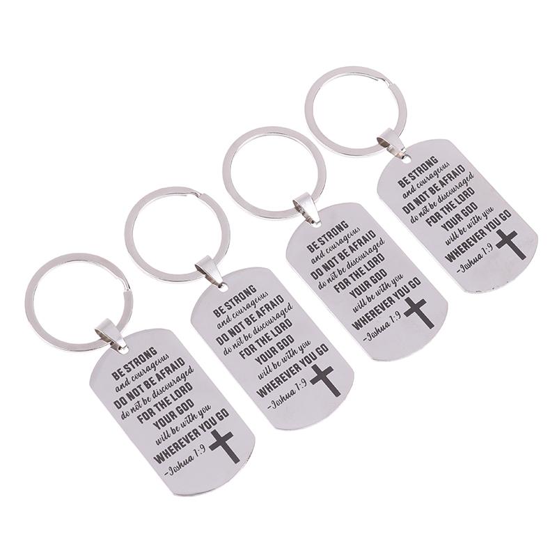 12Set Cross Christian Gifts Inspirational Bible Verse Keychain, Be Strong And Courageous Pendant, Religious Jewelry For Birthday