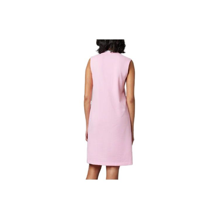 adidas Originals SS23 Adicolor Série Rétro 70s Imprimé Logo Lettre Robe Sans Manches Col V Femmes Robes Rose IK7860