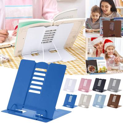 Soporte para libros de escritorio, soporte para libros de lectura de Metal, soporte para documentos y libros de cocina con Clips de página