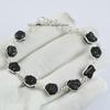 Raw Black Tourmaline Bracelet, 925 Sterling Silver Bezel Bracelet, Handmade